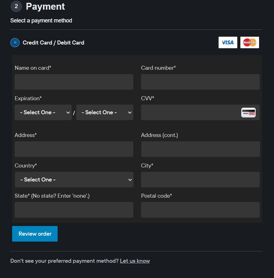 Enter Your Payment Details